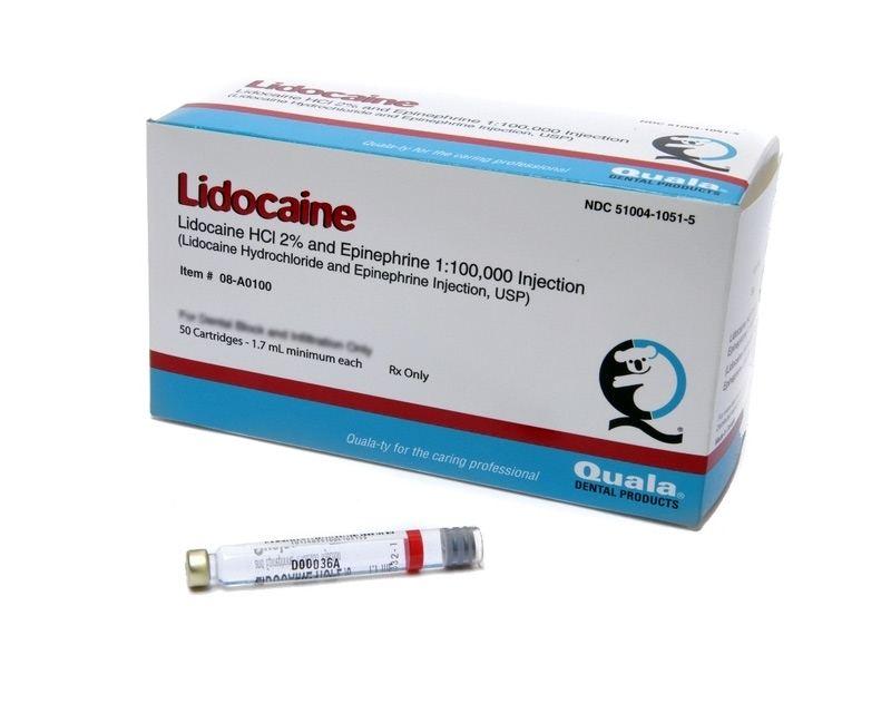 LIDOCAINE 2% 1:100 (50/BX)